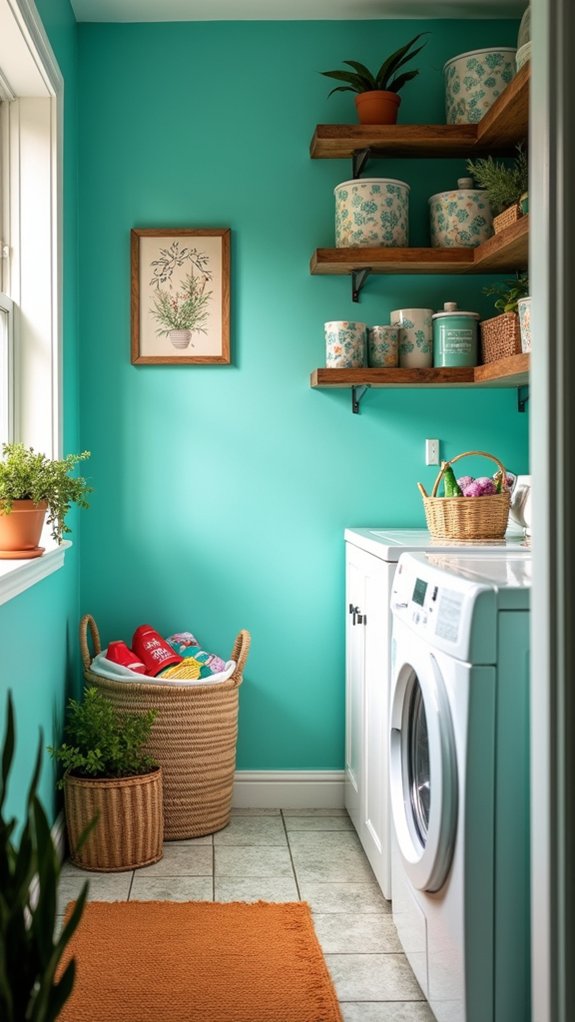 playful turquoise laundry transformation