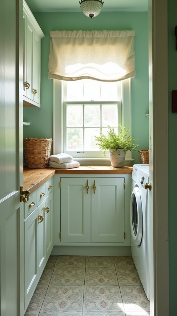 refreshing and calming laundry room