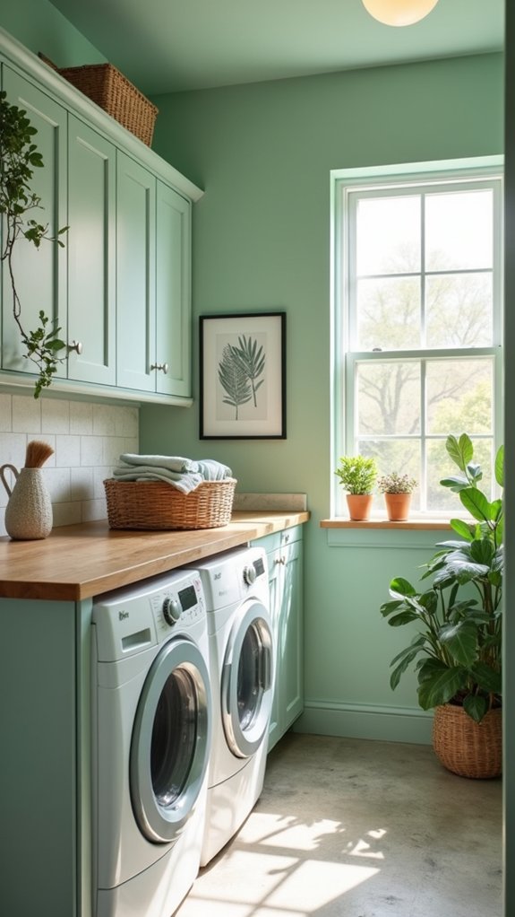 revitalizing mint green laundry room