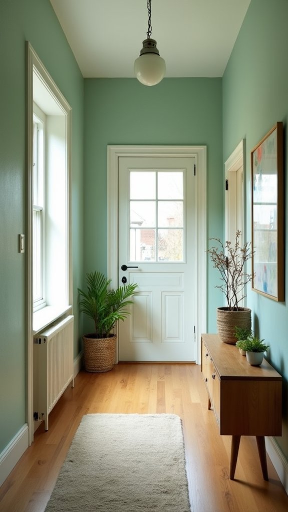 serene coastal hallway color