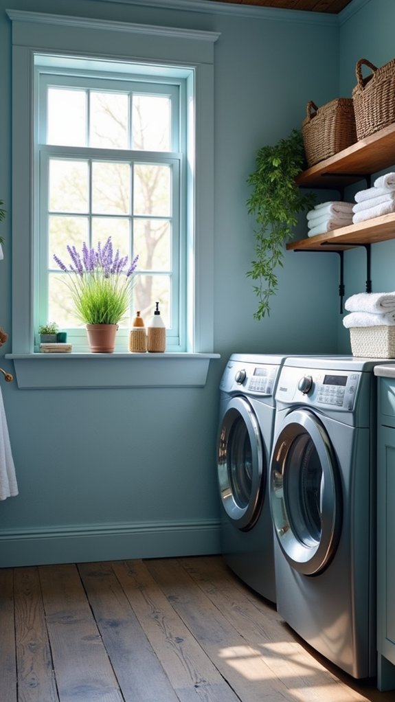 serene inviting laundry space