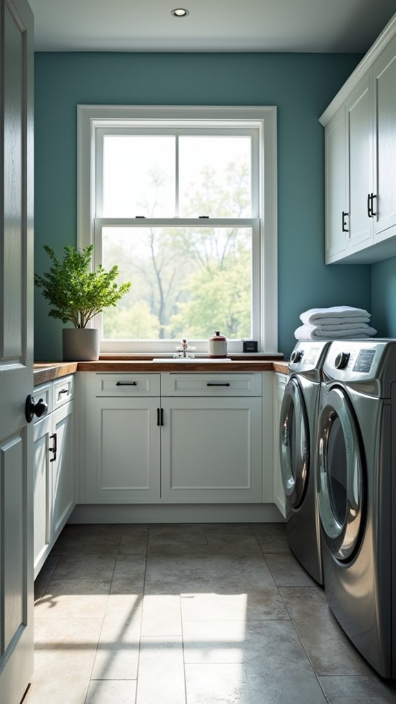 serene laundry room aesthetic