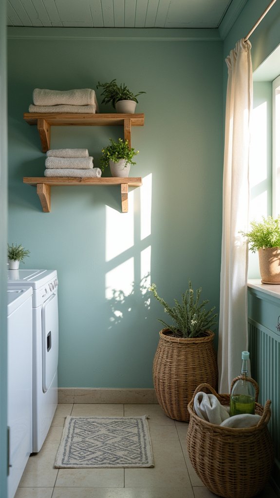 serene laundry room aesthetic