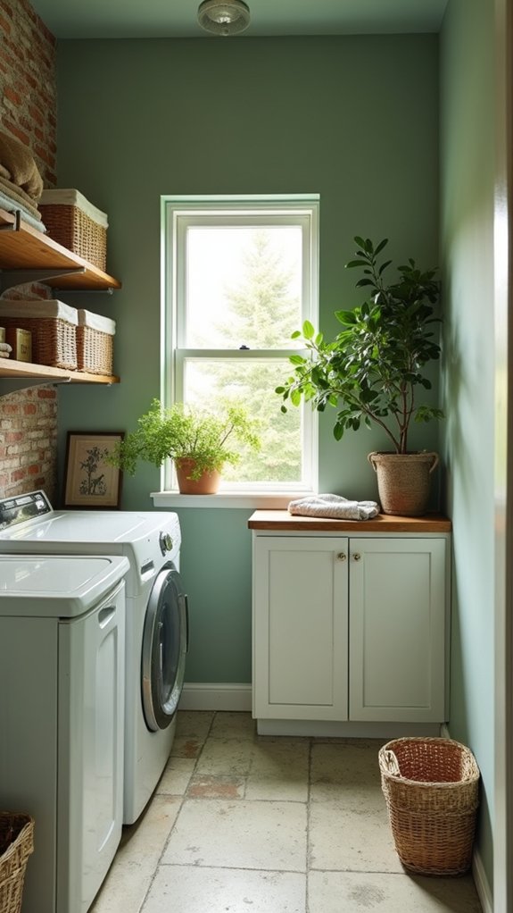 serene laundry room ambiance