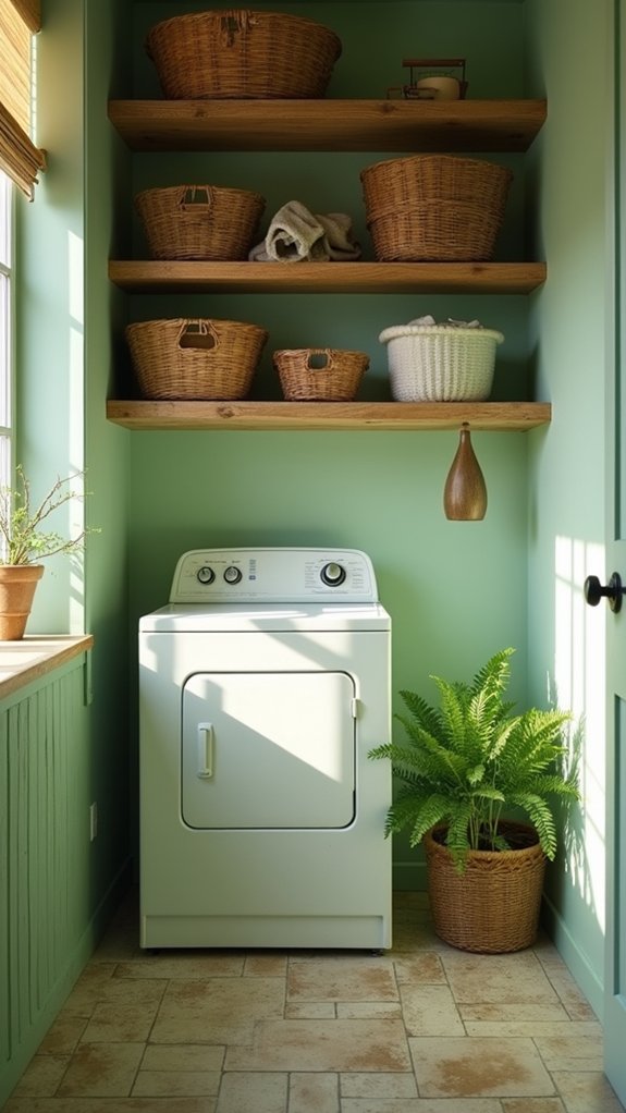 serene laundry room atmosphere