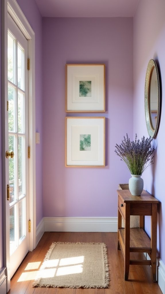 serene lavender hallway ambiance