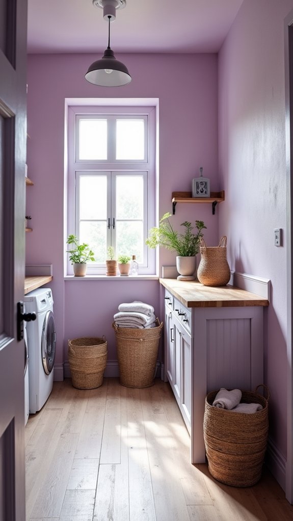 serene lavender laundry room