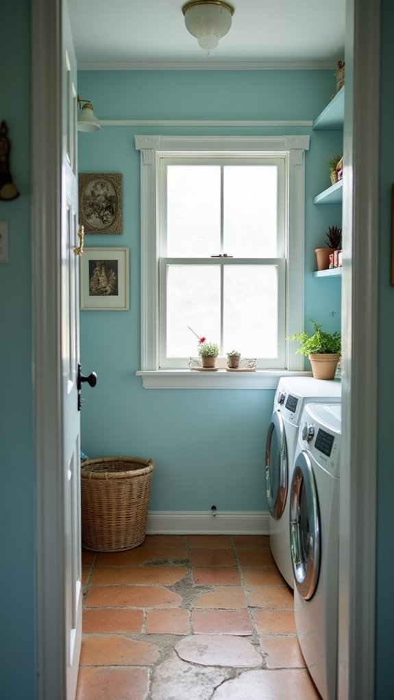 serene light reflecting laundry room