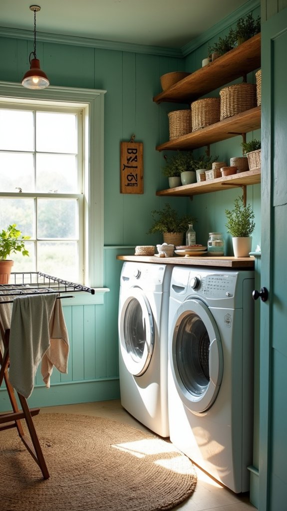 serene ocean inspired laundry room