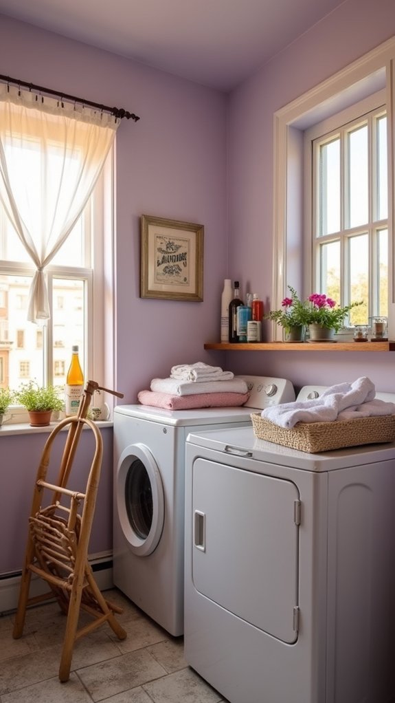 serene pale lavender laundry room