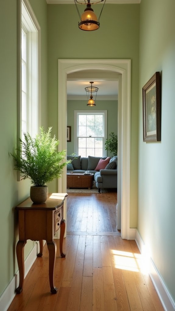 serene revitalizing hallway color