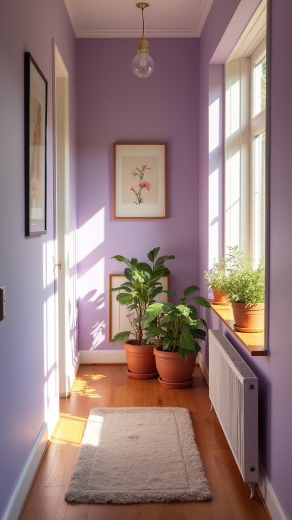 serene soft lavender hallway