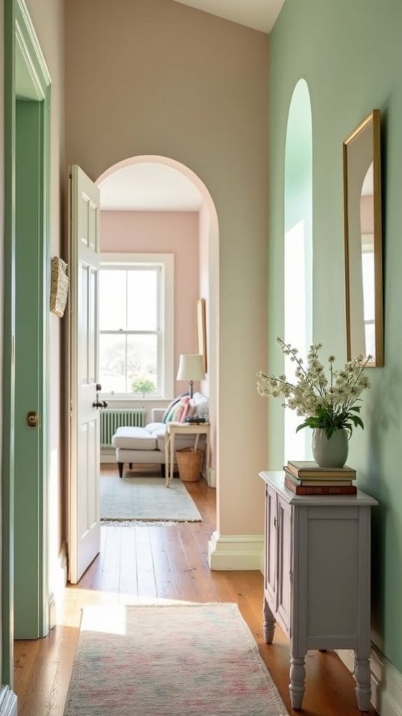 serene soft pastel hues
