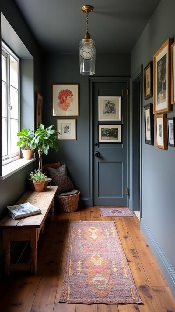 sophisticated cozy hallway color