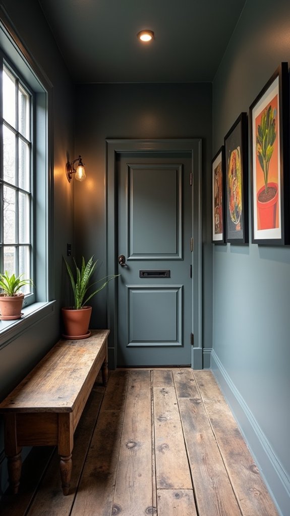 sophisticated gray hallway elegance