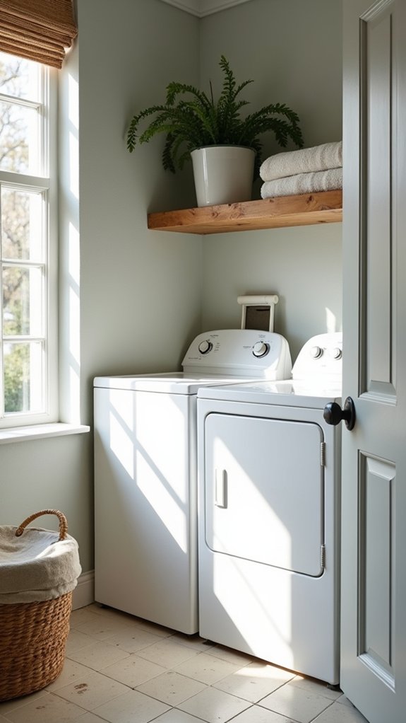 sophisticated light gray laundry room