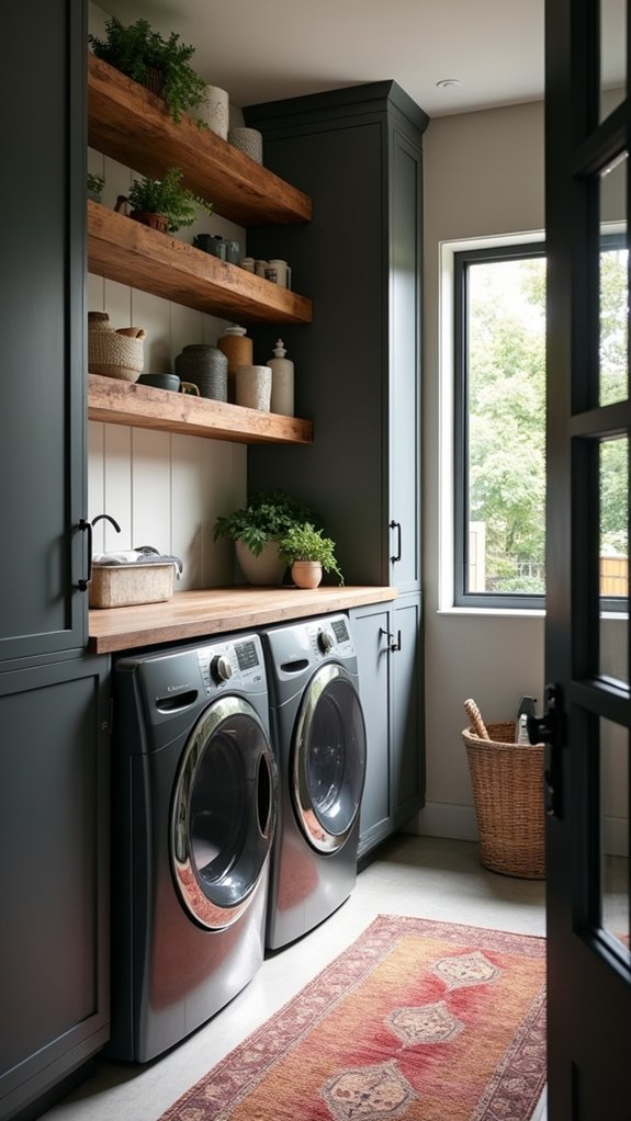 stylish charcoal laundry room
