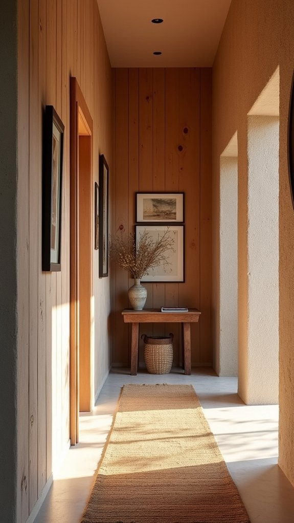 textured finishes enhance hallways
