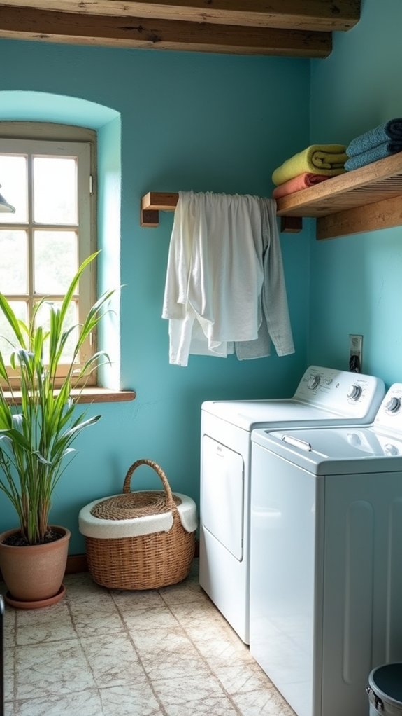 tranquil laundry room ambiance