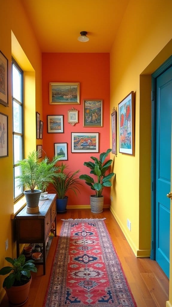vibrant colors enhance hallways