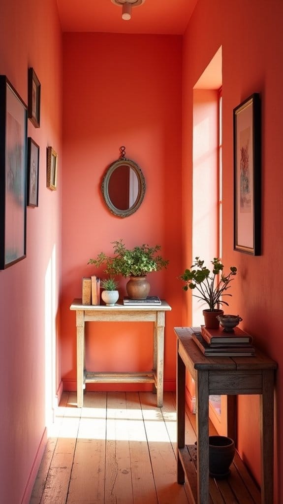 vibrant coral for hallways