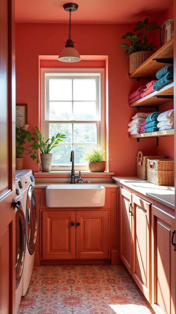 vibrant coral laundry transformation