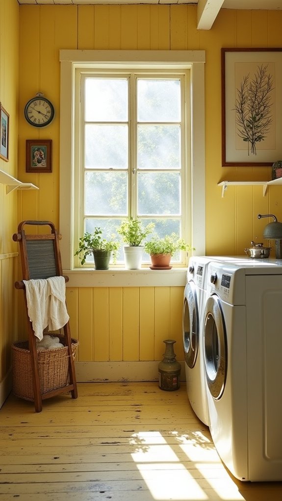vibrant farmhouse laundry room