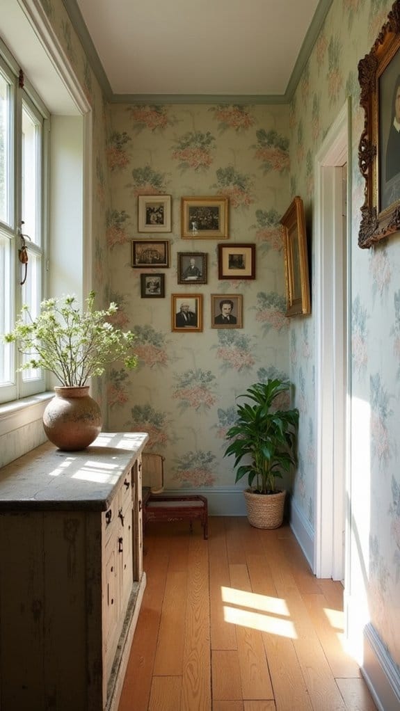 vintage wallpaper adds charm