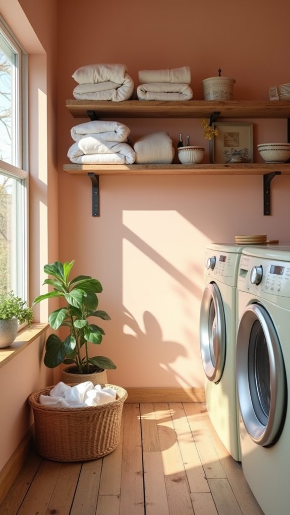 warm cheerful laundry room