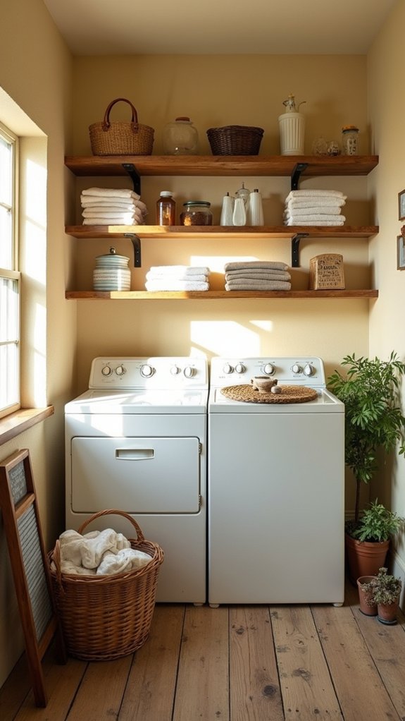 warm elegant laundry room