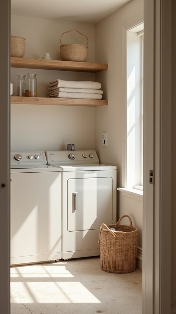 warm inviting laundry atmosphere