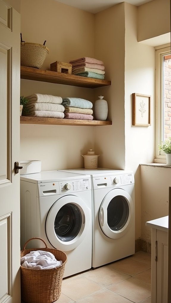 warm inviting laundry backdrop