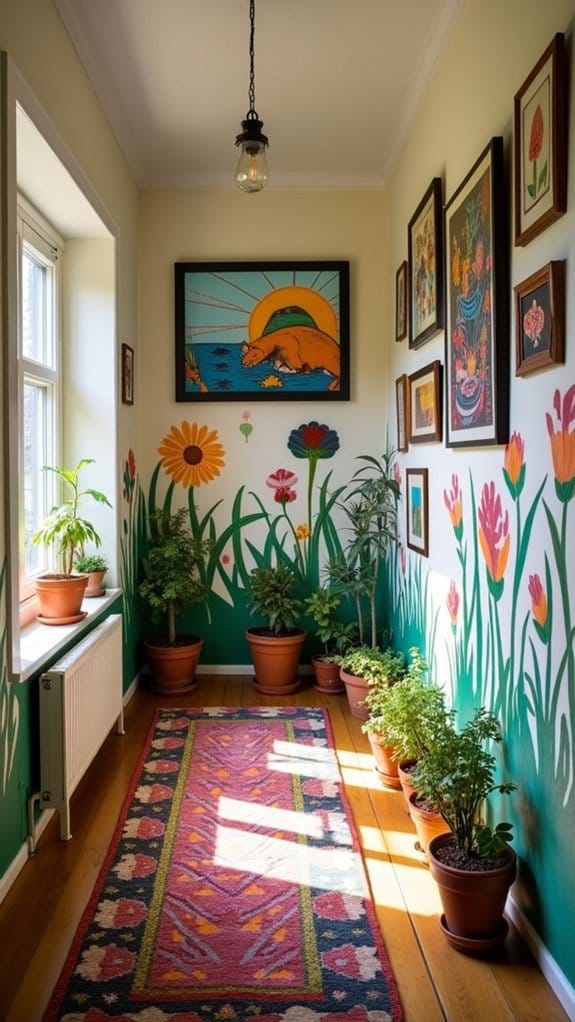 whimsical art transforms hallways
