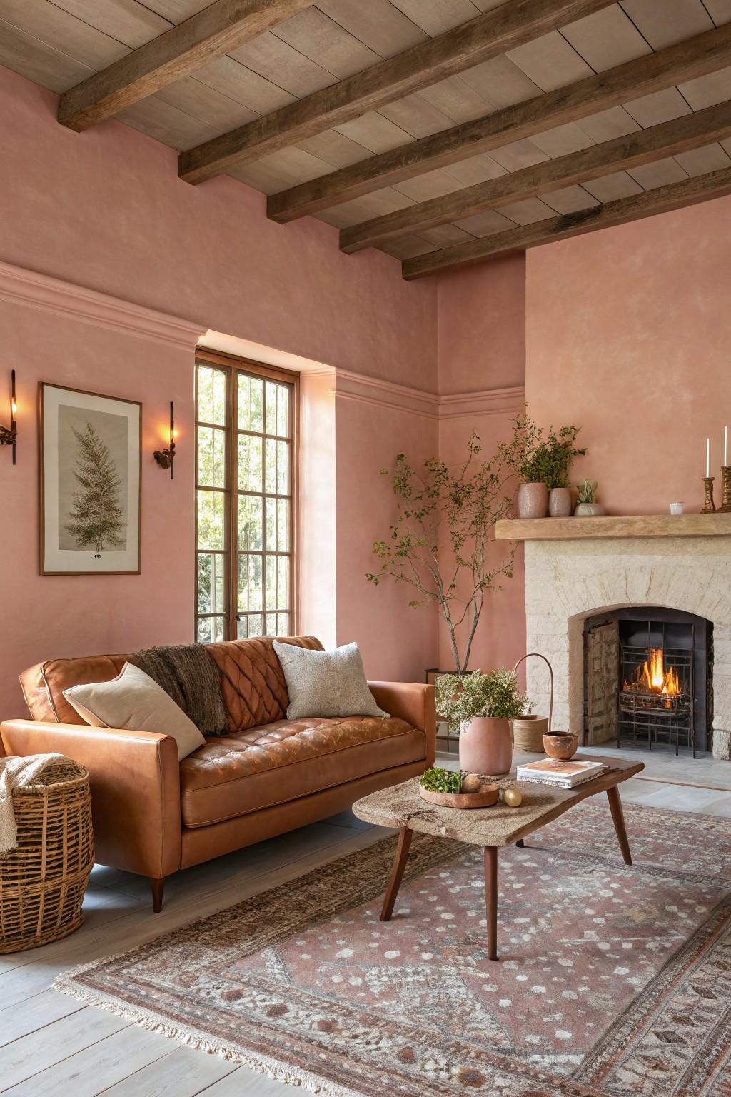 Warm Terracotta Pink Walls