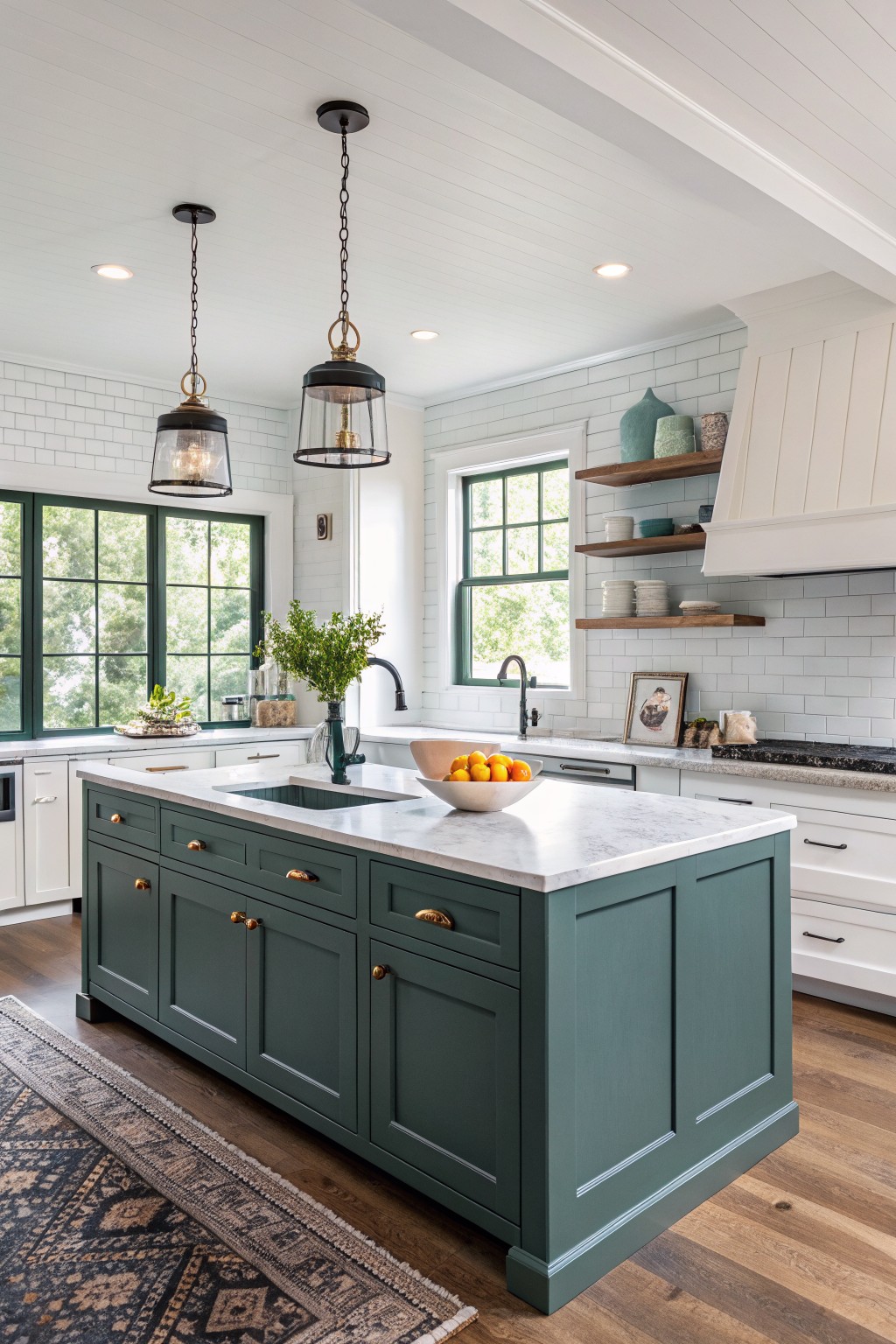 Deep Teal Kitchen Cabinets