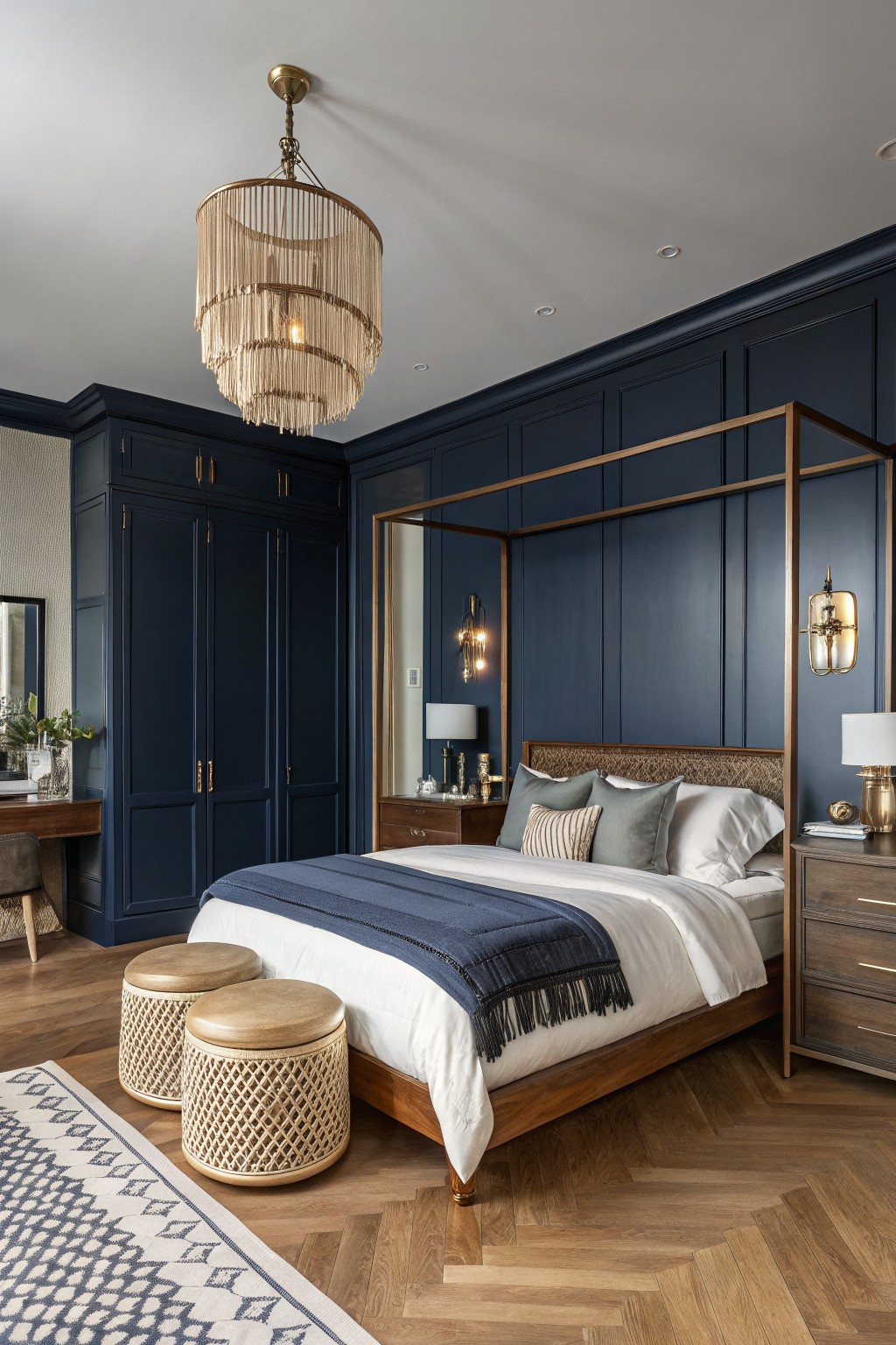 Deep Navy Bedroom Walls