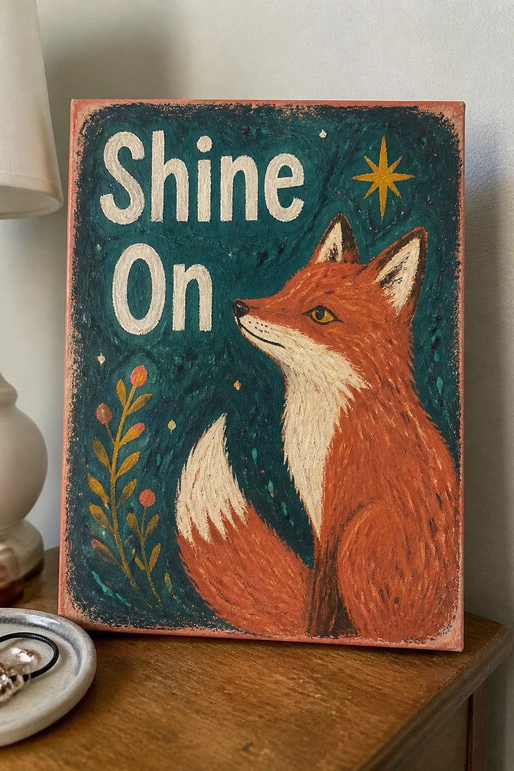 Painted red fox with
