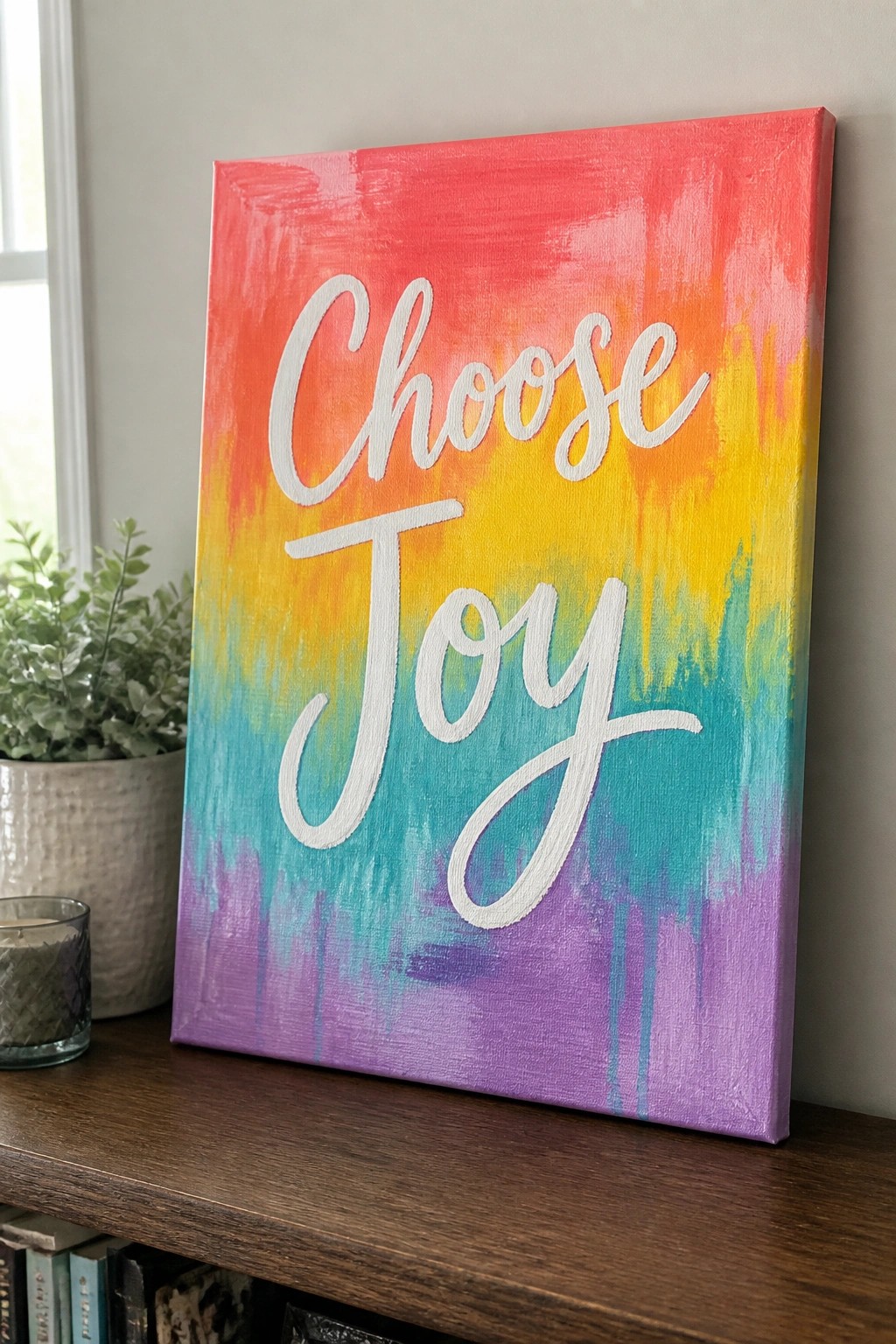 Vibrant rainbow gradient canvas with