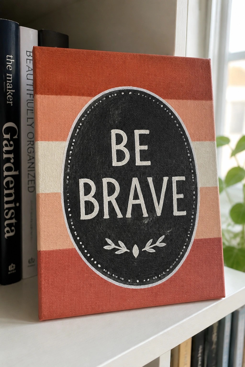 Striped orange canvas with