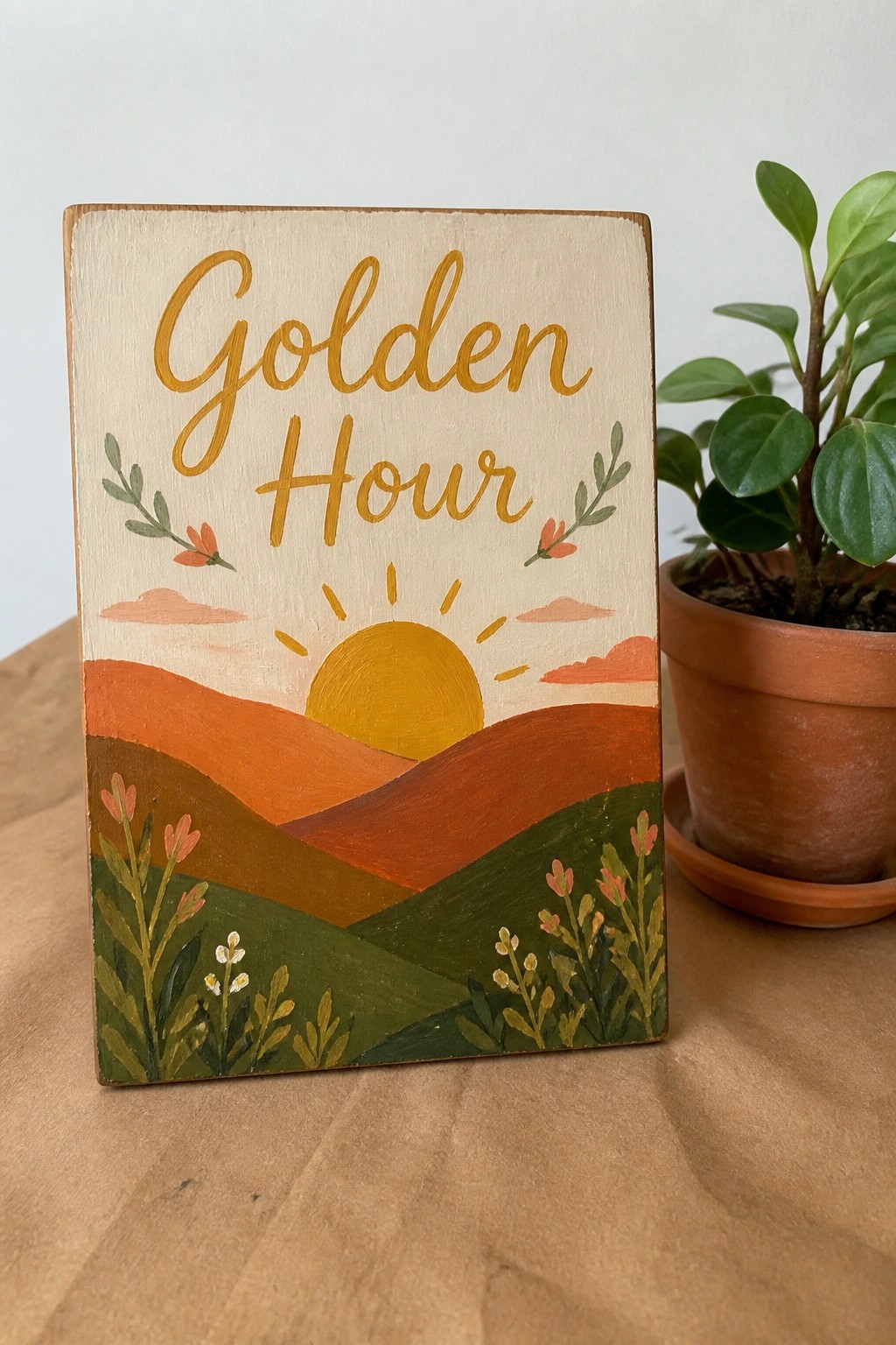 Painted wooden sign 